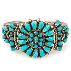 Zuni Silver and Turquoise Cluster 3517d0