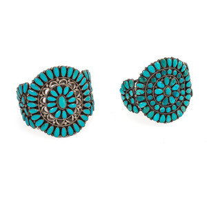 Navajo Silver and Turquoise Cluster 3517cc