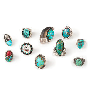 Navajo and Zuni Silver Rings with 35185f