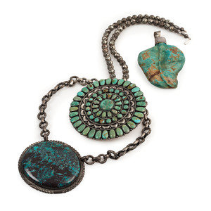 Navajo Silver and Turquoise Pendants 351869