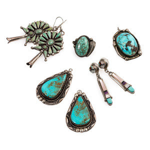 Navajo and Zuni Earrings and Pendants late 35189d