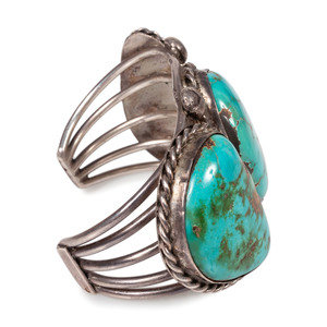 A Navajo Silver Wire and Turquoise