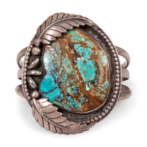 A Navajo Sterling Silver and Turquoise