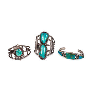 Navajo Silver and Turquoise Cuff 3518b7