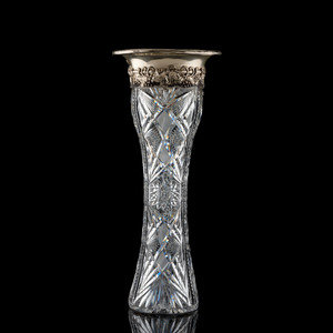 A Brilliant-Period Cut Glass Vase with