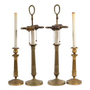 Four Empire Style Candlesticks 19th 20th 351907