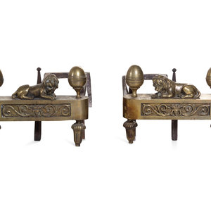 A Pair of Empire Style Gilt Metal