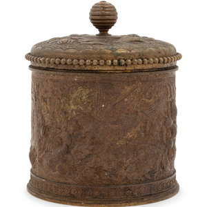 A Tiffany Co Bronze Lidded Box 20th 35193a