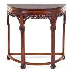 A Chinese Carved Rosewood Console