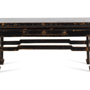 A Chinese Black Lacquered Elmwood 351945