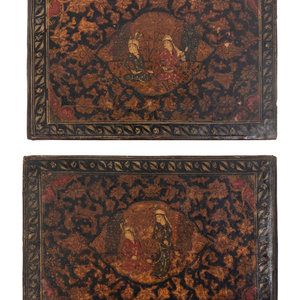 A Pair of Persian Lacquer Folio