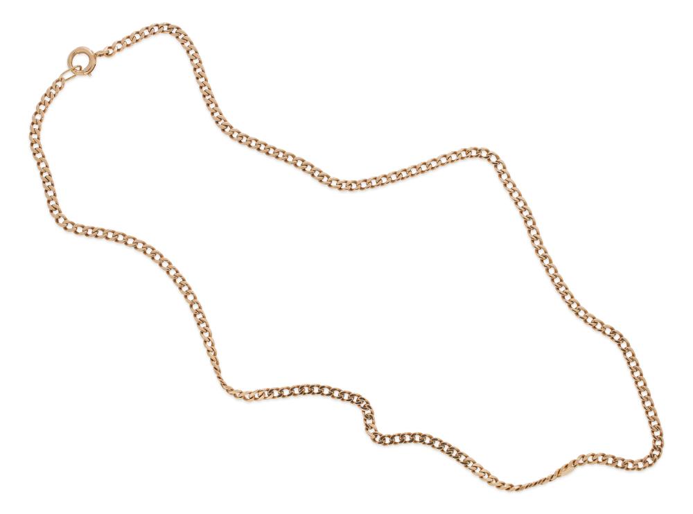 14KT GOLD FLAT CURB LINK CHAIN 35195c