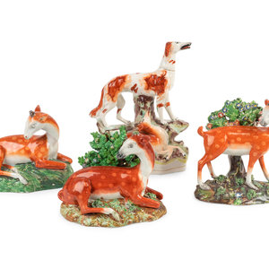 A Group of Four Staffordshire Animal 351972