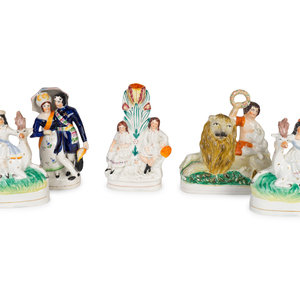 A Group of Five Staffordshire Figural