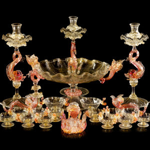 A Venetian Glass Table Service Early 351998