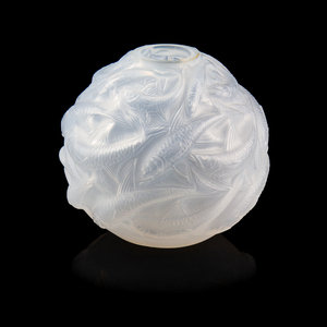 A Lalique Oleron Vase Circa 1930 acid etched 35199b