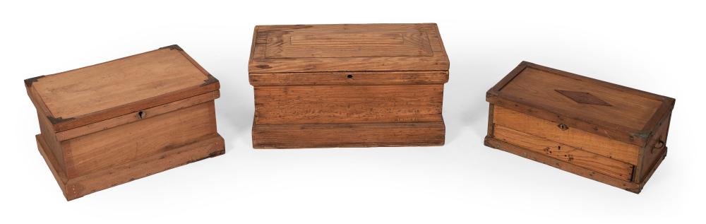 THREE WOODEN TOOL BOXES LATE 19TH/EARLY