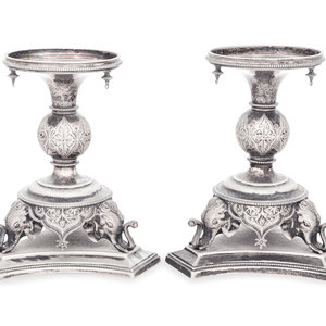 A Pair of English Silver-Plate Épergne