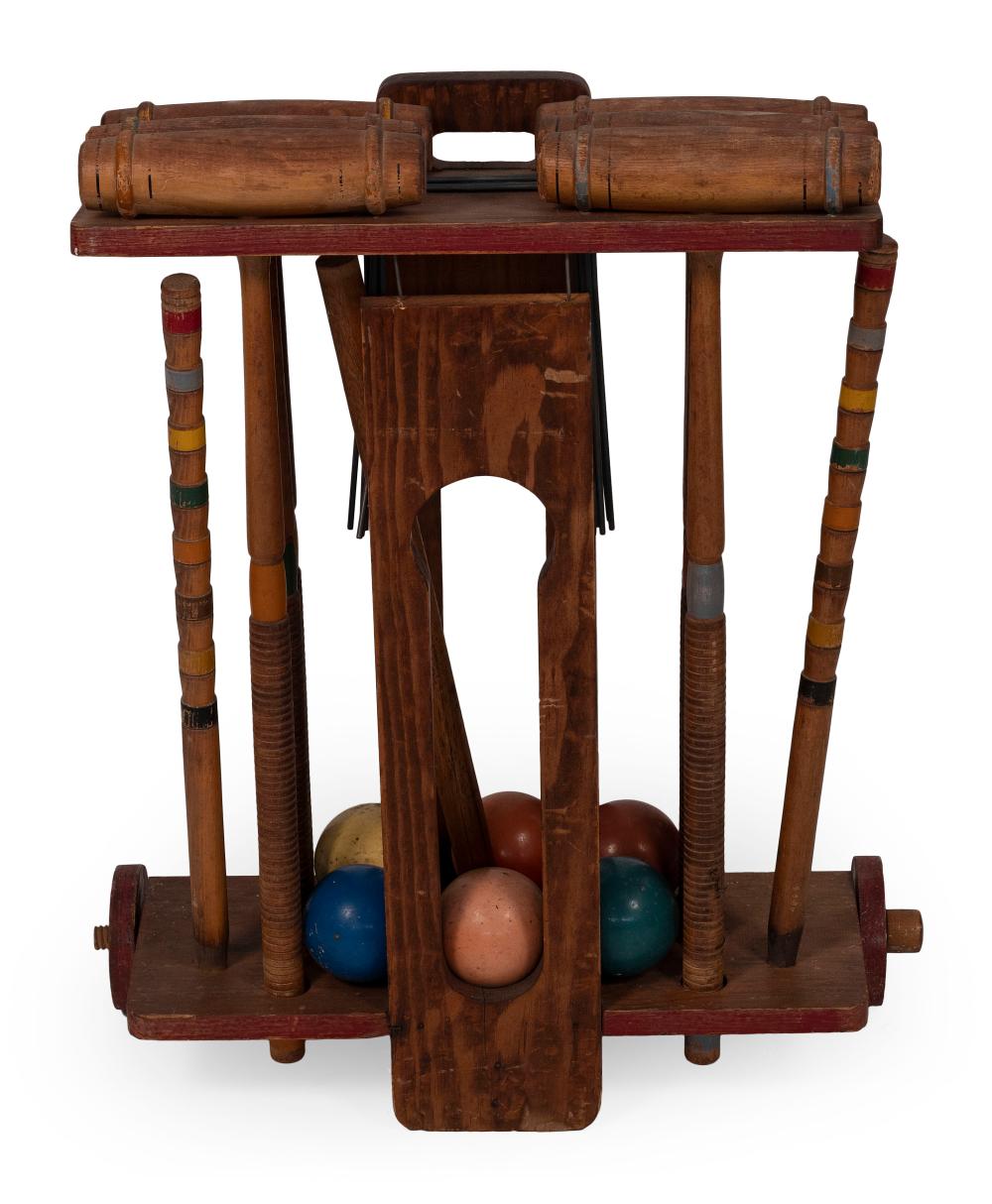 CROQUET SET 20TH CENTURY STAND