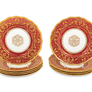 A Set of Ten Royal Doulton Burston Porcelain