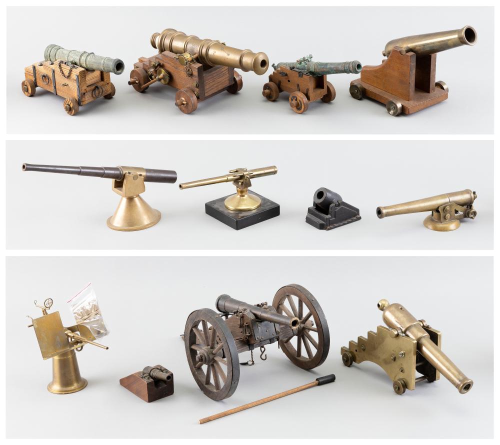 TWELVE MODEL CANNONS AND GUNS MOSTLY