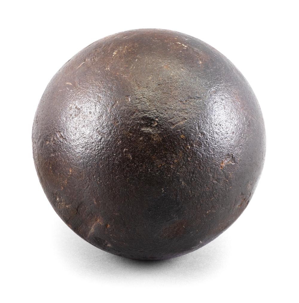 CAST IRON CANNON BALL 19TH CENTURY