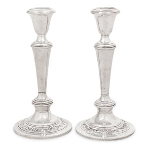 A Pair of American Silver Candlesticks Gorham 34f3bd
