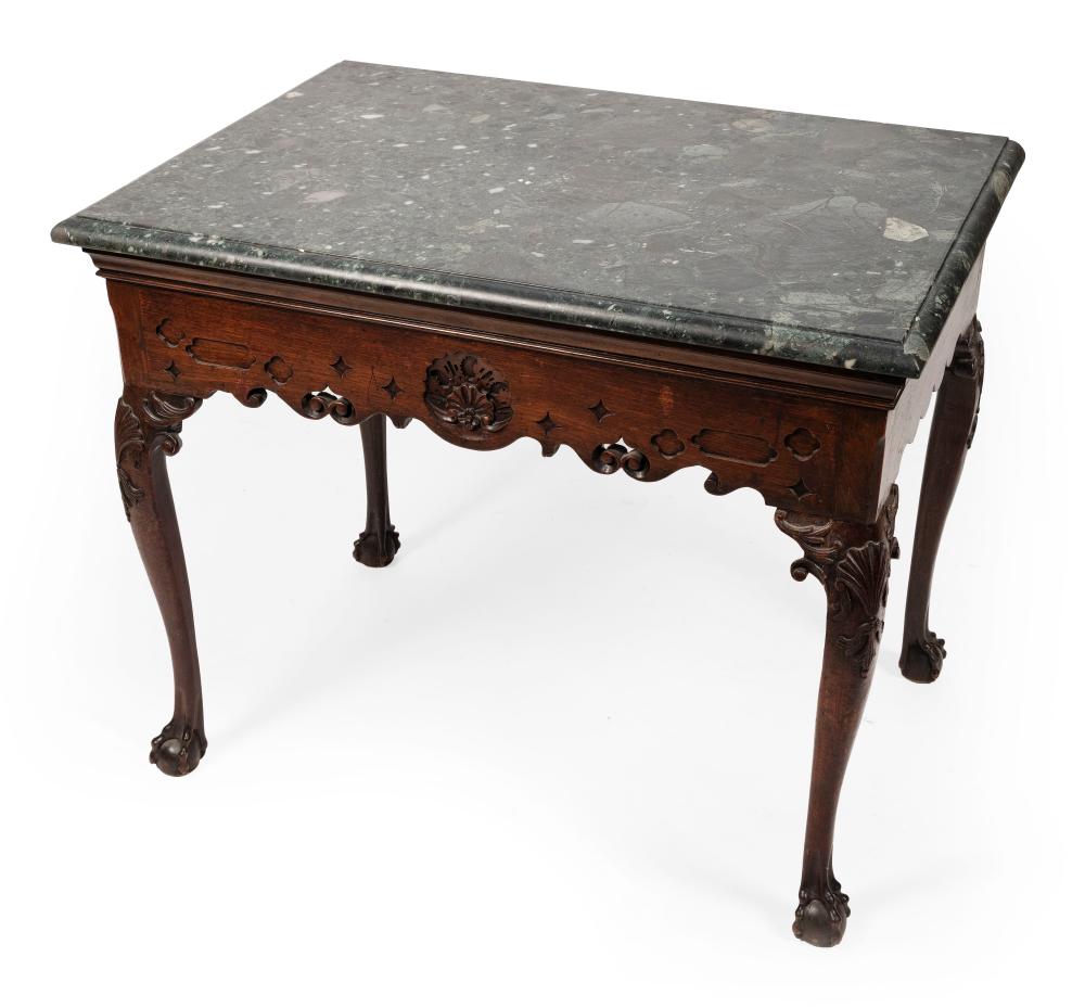 IRISH MARBLE-TOP CONSOLE TABLE