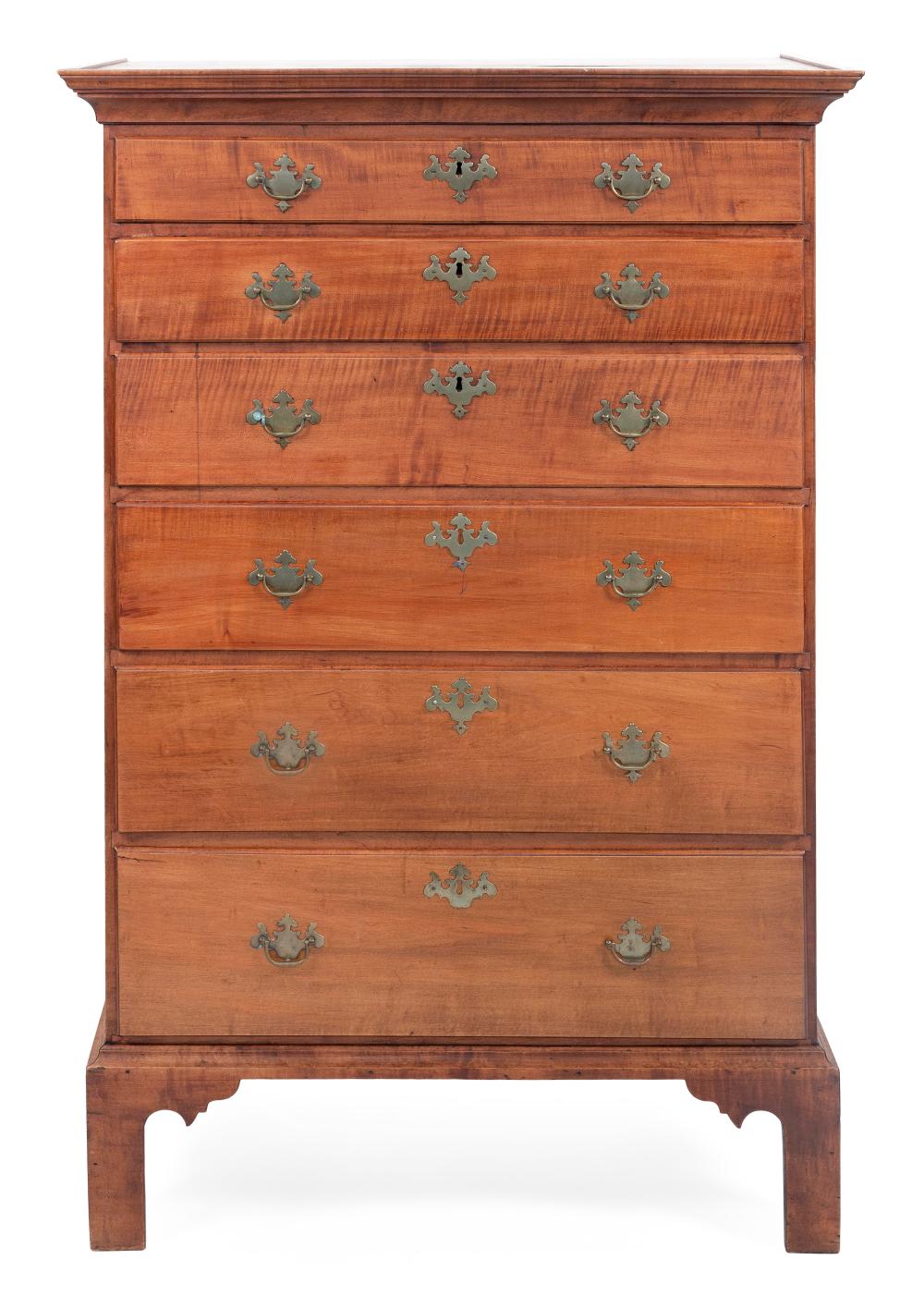 CHIPPENDALE TALL CHEST RHODE ISLAND,