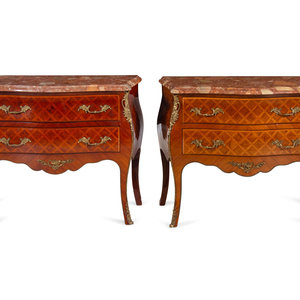 A Near Pair of Louis XV Style Gilt