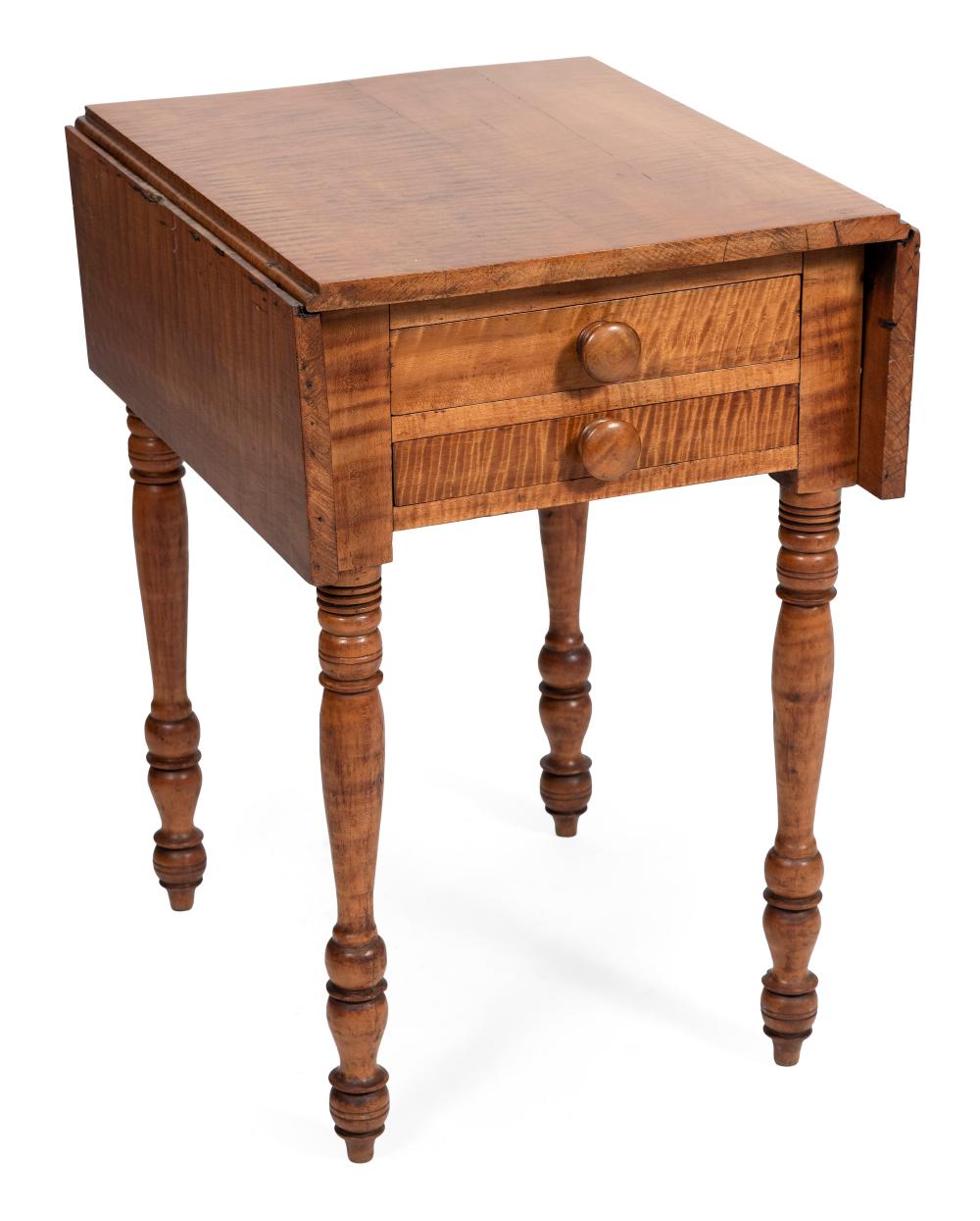 SHERATON TWO-DRAWER DROP-LEAF STAND