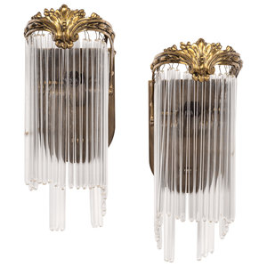 A Pair of Gilt Brass Single Light 34f488