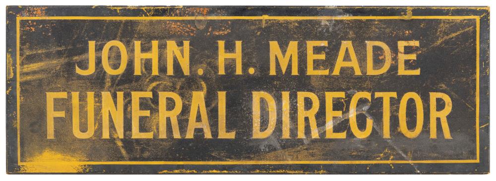 WOODEN FUNERAL DIRECTOR TRADE SIGN 34f4c1