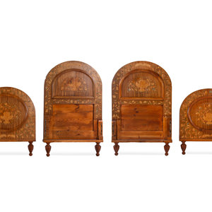 A Pair of Dutch Marquetry Twin