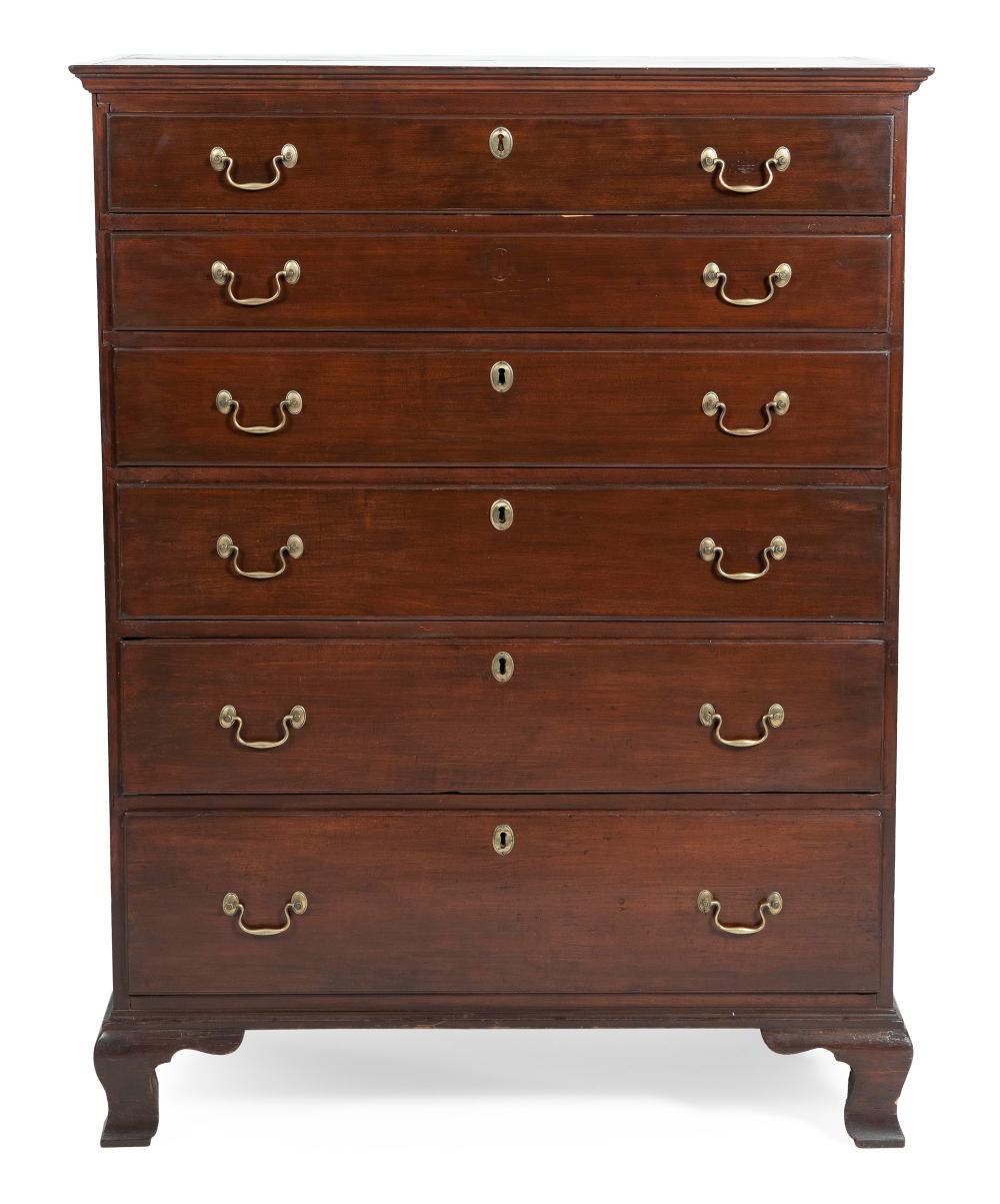 CHIPPENDALE TALL CHEST CONNECTICUT,