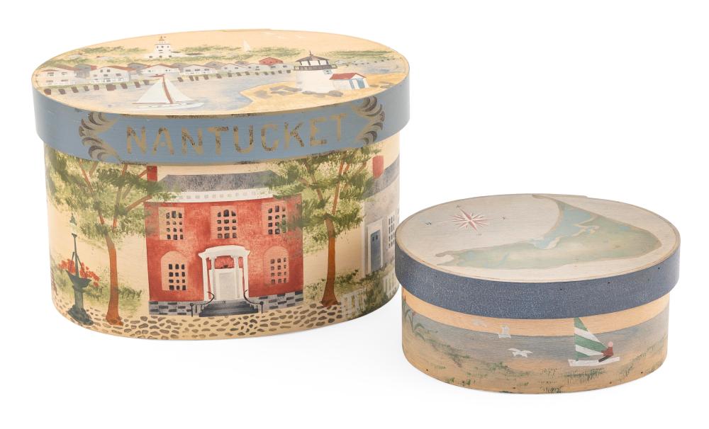 TWO BETTY MACLAREN BOXES WITH NANTUCKET THEMED 34f614