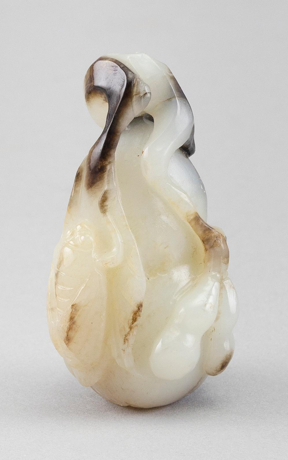 CHINESE WHITE AND BLACK JADE CARVING