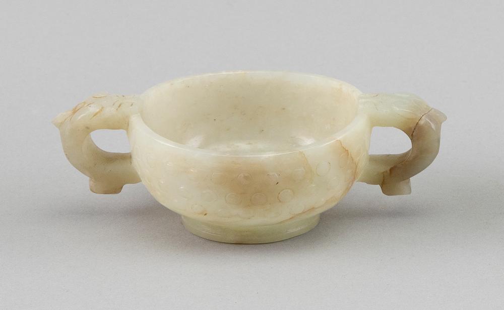 CHINESE CARVED MUTTONFAT JADE BRUSH