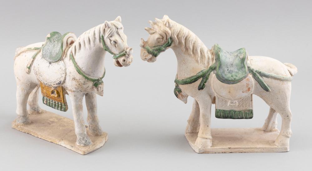 PAIR OF CHINESE POTTERY HORSES