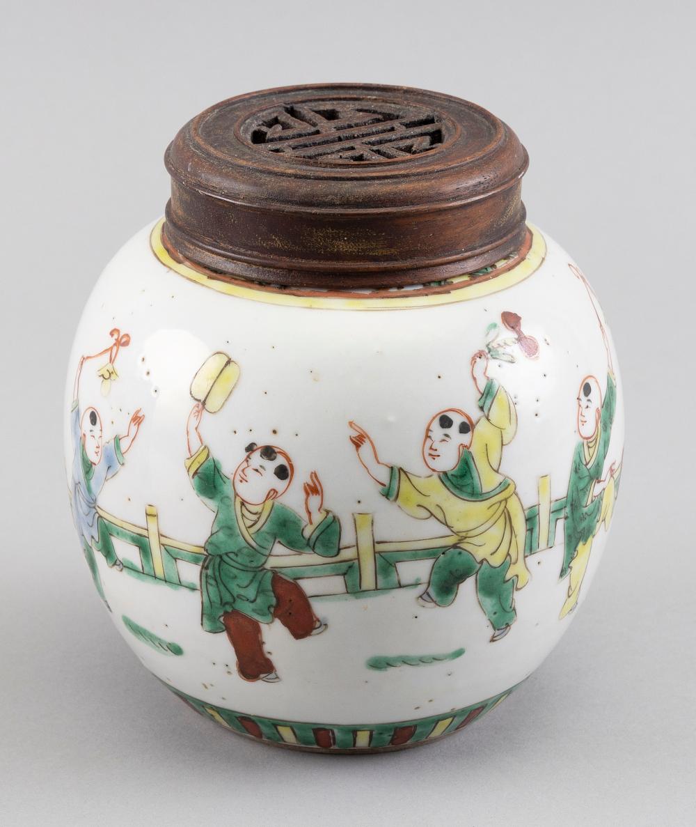 CHINESE POLYCHROME PORCELAIN GINGER 34f6ca