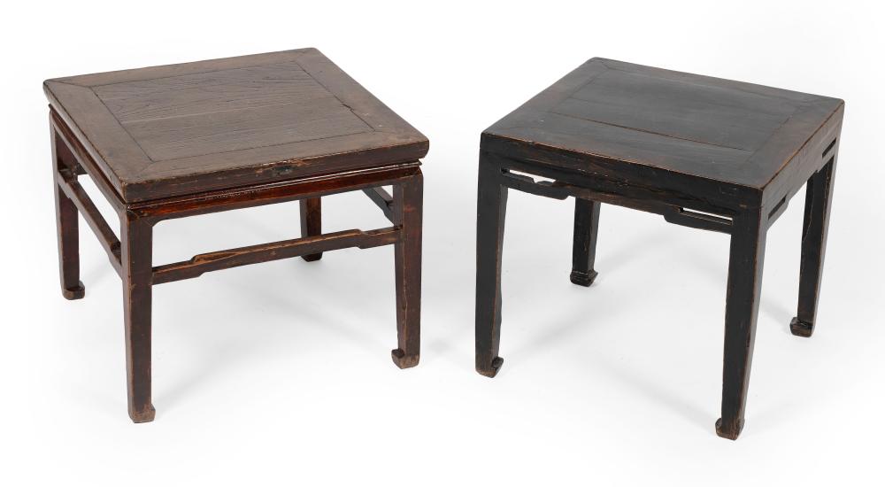 TWO SIMILAR CHINESE WOODEN TABLES 34f6e3