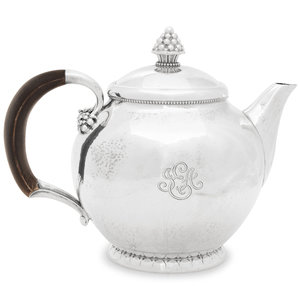 A Georg Jensen Silver Teapot Copenhagen  34f764
