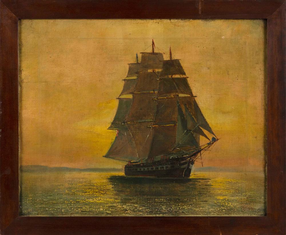 PORTRAIT OF A WARSHIP 19TH CENTURY