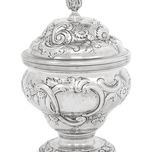 A George III Silvered Covered Jar Wm  34f7b7