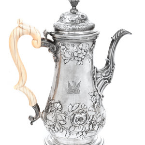 A George II III Silver Coffee Pot Thos  34f7b3
