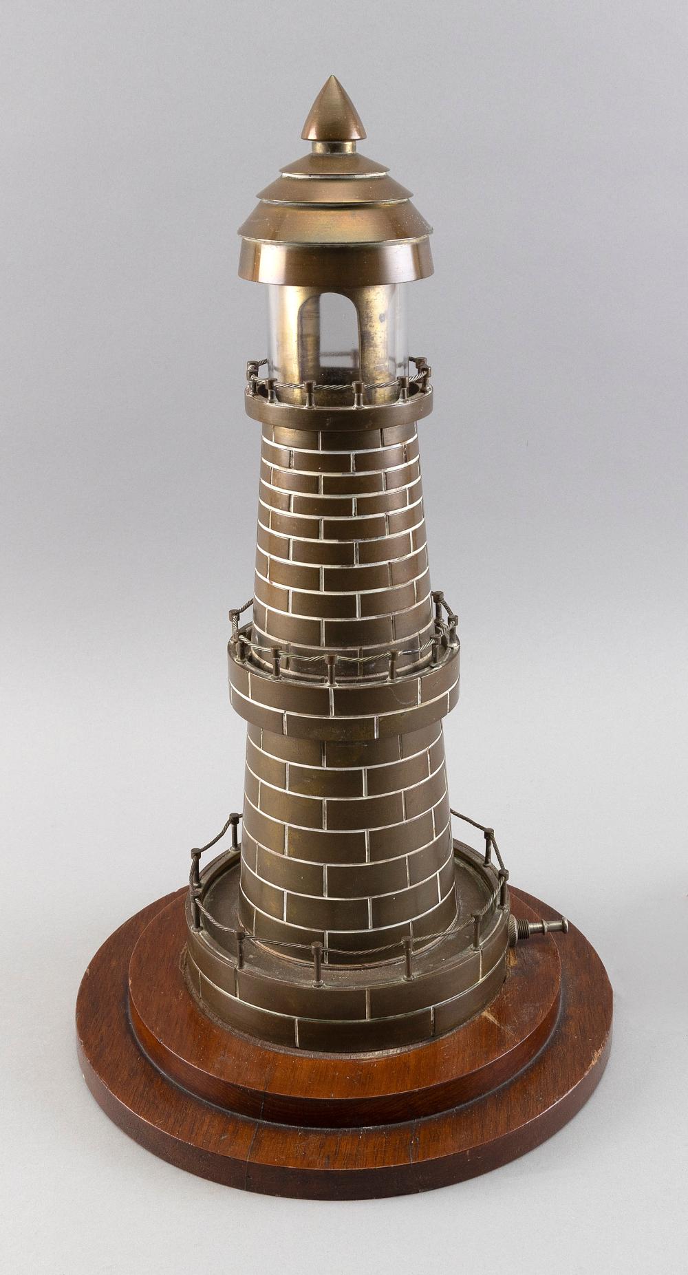 BRASS LIGHTHOUSE FORM LAMP 20TH 34f7e1