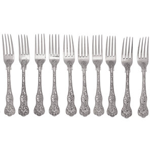 Twelve Victorian Silver Forks Various 34f813