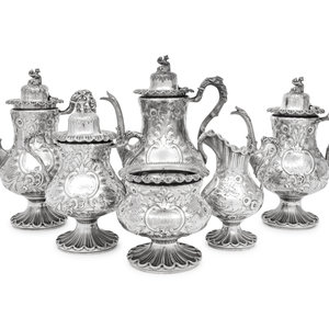 An American Silver Six Piece Tea