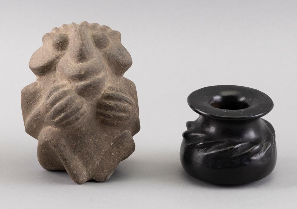 TWO CARVED STONE OBJECTS 19TH CENTURY 34f856