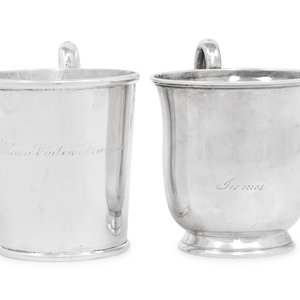 Two American Coin Silver Mugs Palmer 34f873